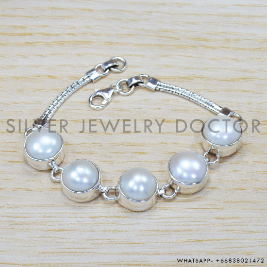 Pearl 925 Sterling Silver Bracelet (SJWBR-331) Pearl 925 Sterling Silver Bracelet (SJWBR-331)