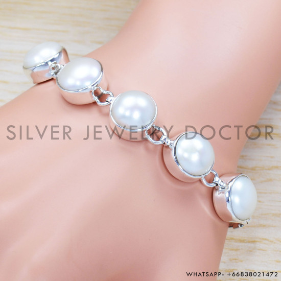 Pearl 925 Sterling Silver Bracelet (SJWBR-331) Pearl 925 Sterling Silver Bracelet (SJWBR-331)