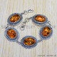 Amber 925 Sterling Silver Bracelet (SJWBR-342) Amber 925 Sterling Silver Bracelet (SJWBR-342)