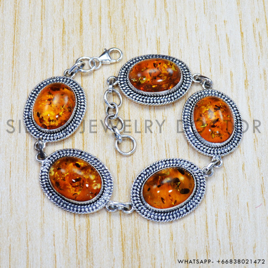 Amber 925 Sterling Silver Bracelet (SJWBR-347)