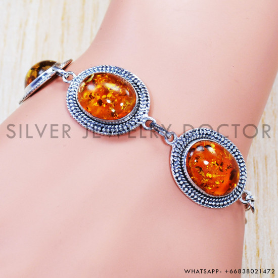 Amber 925 Sterling Silver Bracelet (SJWBR-347)