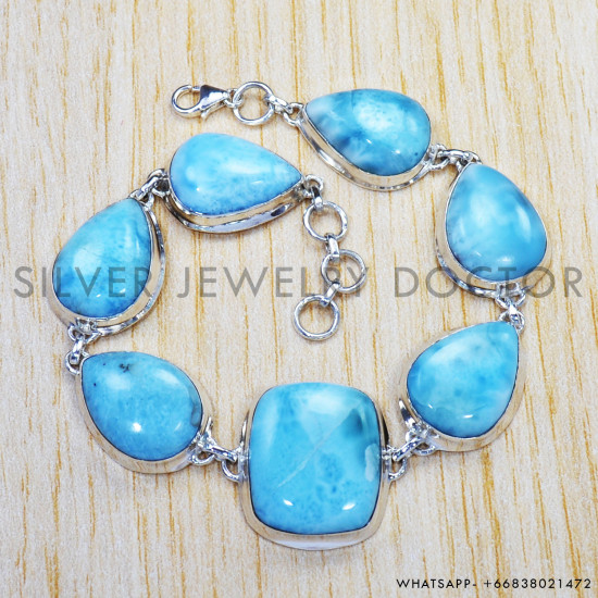 Larimar 925 Sterling Silver Bracelet (SJWBR-348) Larimar 925 Sterling Silver Bracelet (SJWBR-348)