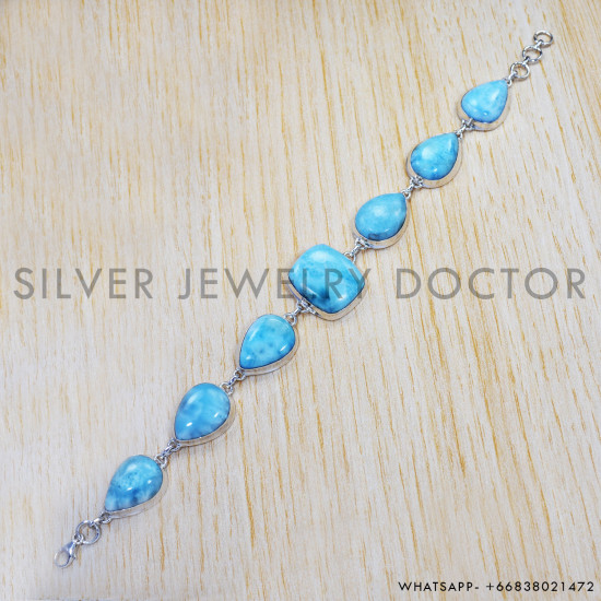 Larimar 925 Sterling Silver Bracelet (SJWBR-348) Larimar 925 Sterling Silver Bracelet (SJWBR-348)
