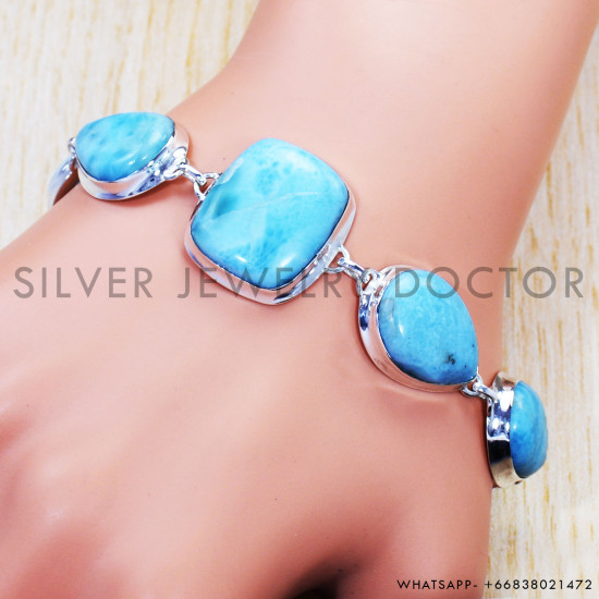 Larimar 925 Sterling Silver Bracelet (SJWBR-348) Larimar 925 Sterling Silver Bracelet (SJWBR-348)