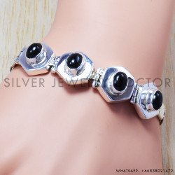Black Onyx 925 Sterling Silver Bracelet (SJWBR-35)
