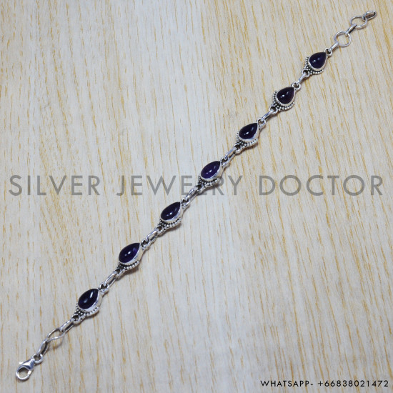 Amethyst 925 Sterling Silver Bracelet (SJWBR-36)
