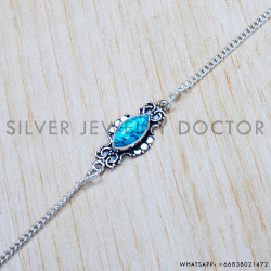Turquoise 925 Sterling Silver Bracelet (SJWBR-374) Turquoise 925 Sterling Silver Bracelet (SJWBR-374)