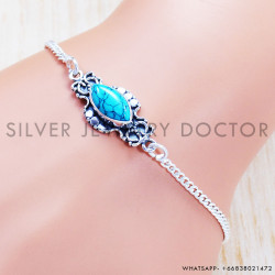 Turquoise 925 Sterling Silver Bracelet (SJWBR-374)