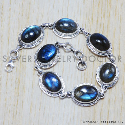 Labradorite 925 Sterling Silver Bracelet (SJWBR-38)