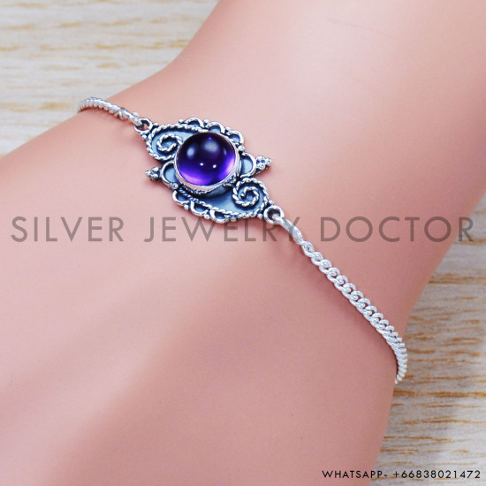 Rainbow Moonstone 925 Sterling Silver Bracelet (SJWBR-382) Rainbow Moonstone 925 Sterling Silver Bracelet (SJWBR-382)