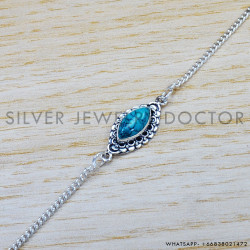 Turquoise 925 Sterling Silver Bracelet (SJWBR-386) Turquoise 925 Sterling Silver Bracelet (SJWBR-386)