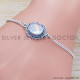 Rainbow Moonstone 925 Sterling Silver Bracelet (SJWBR-396)
