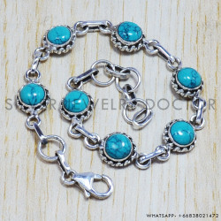 Turquoise 925 Sterling Silver Bracelet (SJWBR-40)