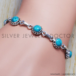 Turquoise 925 Sterling Silver Bracelet (SJWBR-40)