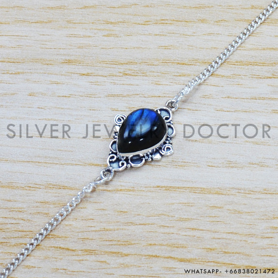 Labradorite 925 Sterling Silver Bracelet (SJWBR-400) Labradorite 925 Sterling Silver Bracelet (SJWBR-400)
