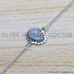 Rainbow Moonstone 925 Sterling Silver Bracelet (SJWBR-407)