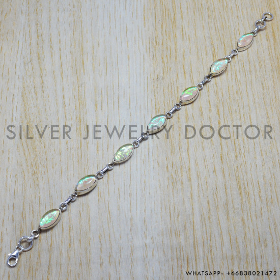 Opal 925 Sterling Silver Bracelet (SJWBR-41)