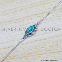 Turquoise 925 Sterling Silver Bracelet (SJWBR-418) Turquoise 925 Sterling Silver Bracelet (SJWBR-418)