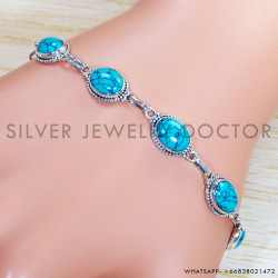 Turquoise 925 Sterling Silver Bracelet (SJWBR-426)