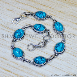 Turquoise 925 Sterling Silver Bracelet (SJWBR-430) Turquoise 925 Sterling Silver Bracelet (SJWBR-430)