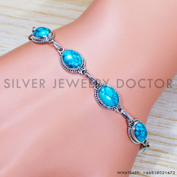 Turquoise 925 Sterling Silver Bracelet (SJWBR-430)