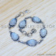 Rainbow Moonstone 925 Sterling Silver Bracelet (SJWBR-431) Rainbow Moonstone 925 Sterling Silver Bracelet (SJWBR-431)