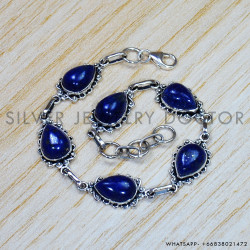 Lapis Lazuli 925 Sterling Silver Bracelet (SJWBR-432) Lapis Lazuli 925 Sterling Silver Bracelet (SJWBR-432)