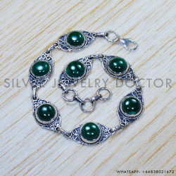 Malachite 925 Sterling Silver Bracelet (SJWBR-444)