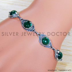 Malachite 925 Sterling Silver Bracelet (SJWBR-444)