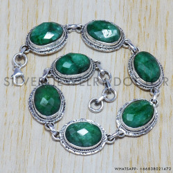 Emerald 925 Sterling Silver Bracelet (SJWBR-45)