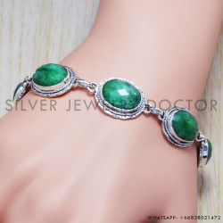 Emerald 925 Sterling Silver Bracelet (SJWBR-45)