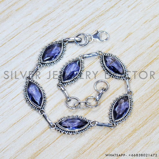 Amethyst 925 Sterling Silver Bracelet (SJWBR-451) Amethyst 925 Sterling Silver Bracelet (SJWBR-451)