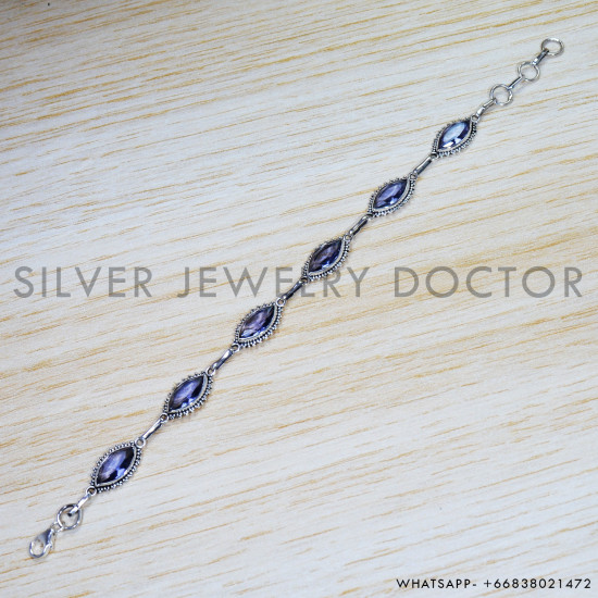 Amethyst 925 Sterling Silver Bracelet (SJWBR-451) Amethyst 925 Sterling Silver Bracelet (SJWBR-451)