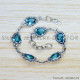 Blue Topaz 925 Sterling Silver Bracelet (SJWBR-453) Blue Topaz 925 Sterling Silver Bracelet (SJWBR-453)