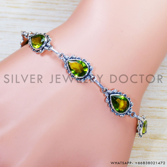 Peridot 925 Sterling Silver Bracelet (SJWBR-454) Peridot 925 Sterling Silver Bracelet (SJWBR-454)