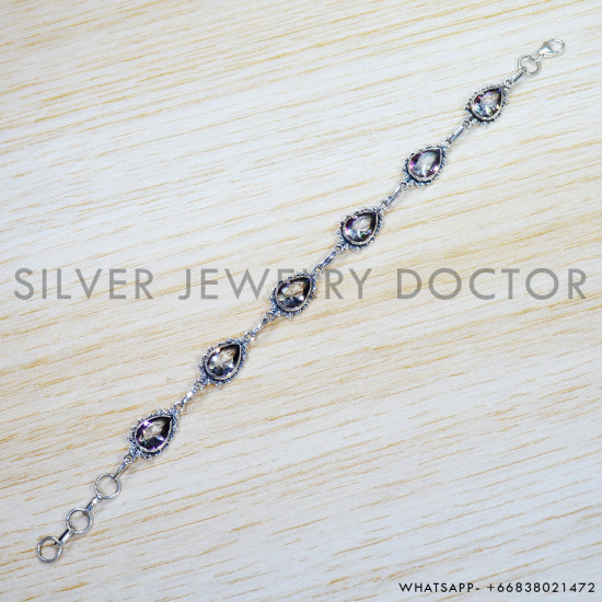 Mystic Topaz 925 Sterling Silver Bracelet (SJWBR-455) Mystic Topaz 925 Sterling Silver Bracelet (SJWBR-455)