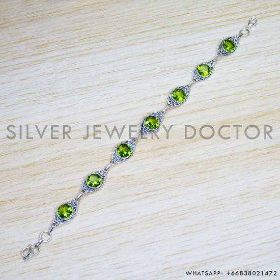 Peridot 925 Sterling Silver Bracelet (SJWBR-461) Peridot 925 Sterling Silver Bracelet (SJWBR-461)
