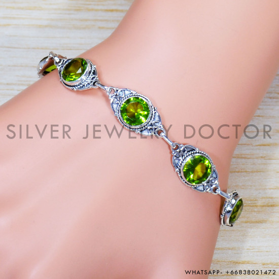 Peridot 925 Sterling Silver Bracelet (SJWBR-461) Peridot 925 Sterling Silver Bracelet (SJWBR-461)