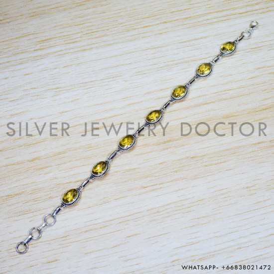 Citrine 925 Sterling Silver Bracelet (SJWBR-463) Citrine 925 Sterling Silver Bracelet (SJWBR-463)