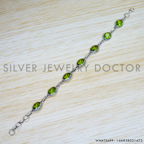 Peridot 925 Sterling Silver Bracelet (SJWBR-464) Peridot 925 Sterling Silver Bracelet (SJWBR-464)