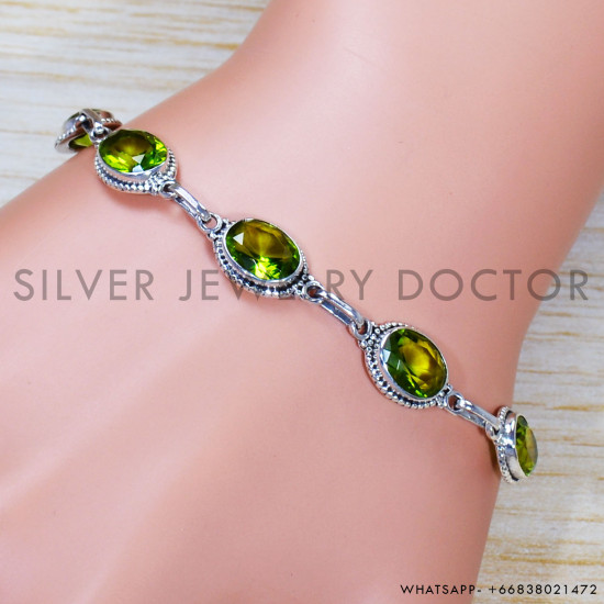 Peridot 925 Sterling Silver Bracelet (SJWBR-464) Peridot 925 Sterling Silver Bracelet (SJWBR-464)