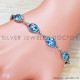 Blue Topaz 925 Sterling Silver Bracelet (SJWBR-466) Blue Topaz 925 Sterling Silver Bracelet (SJWBR-466)
