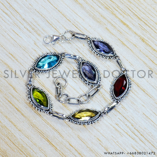 Citrine 925 Sterling Silver Bracelet (SJWBR-468) Citrine 925 Sterling Silver Bracelet (SJWBR-468)