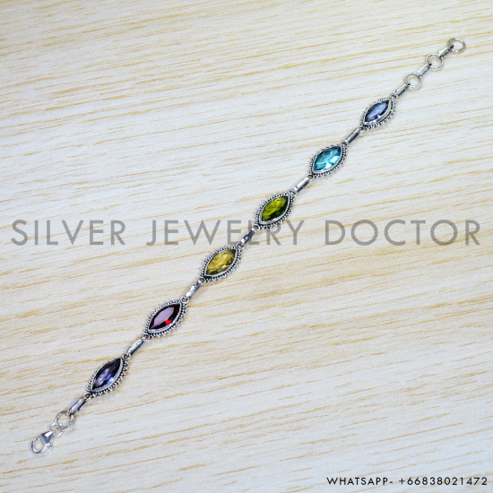 Citrine 925 Sterling Silver Bracelet (SJWBR-468) Citrine 925 Sterling Silver Bracelet (SJWBR-468)