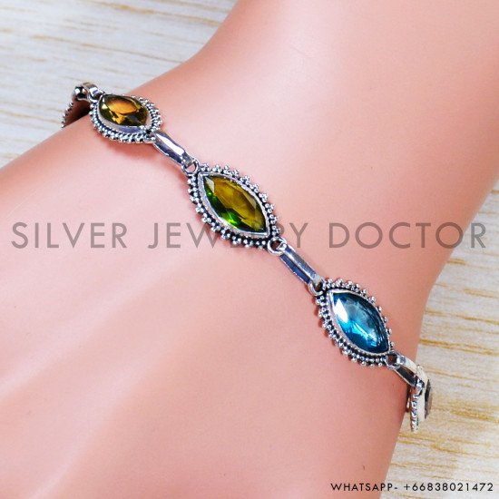 Citrine 925 Sterling Silver Bracelet (SJWBR-468) Citrine 925 Sterling Silver Bracelet (SJWBR-468)