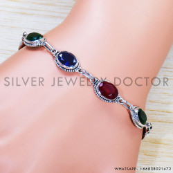 Ruby 925 Sterling Silver Bracelet (SJWBR-471)