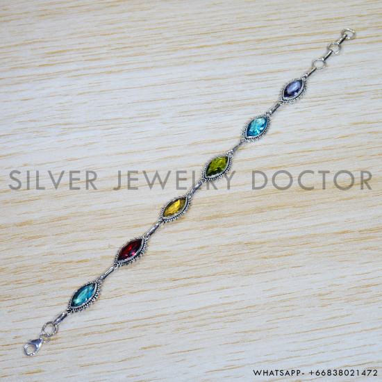 Amethyst 925 Sterling Silver Bracelet (SJWBR-472) Amethyst 925 Sterling Silver Bracelet (SJWBR-472)