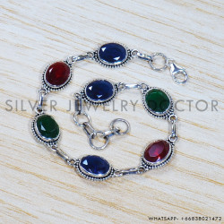 Ruby 925 Sterling Silver Bracelet (SJWBR-474) Ruby 925 Sterling Silver Bracelet (SJWBR-474)