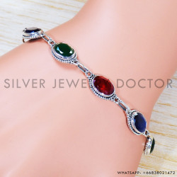 Ruby 925 Sterling Silver Bracelet (SJWBR-474)