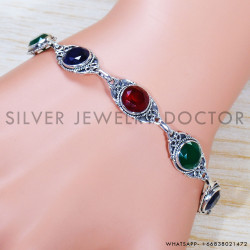 Ruby 925 Sterling Silver Bracelet (SJWBR-475)